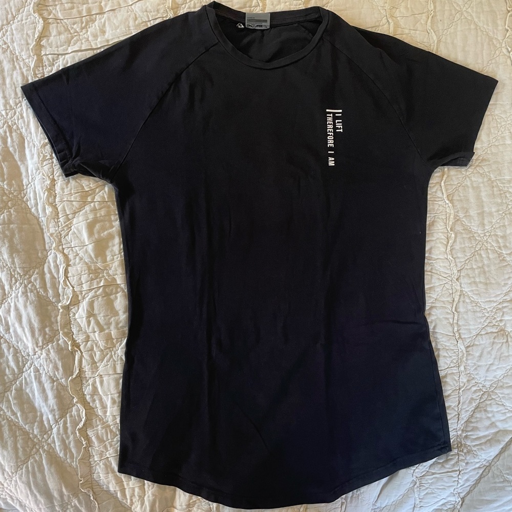 NWOT Gymshark Black Tee I Lift Therefore I Am Gymshark Lifting Club